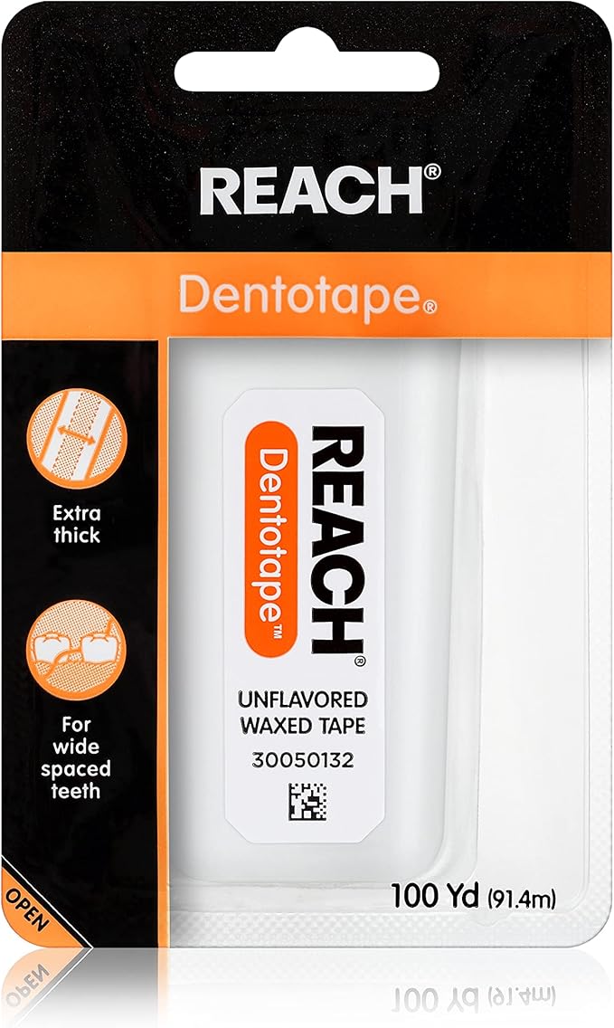 Reach Dentotape Waxed Dental Floss with Extra Wide Cleaning Surface fo