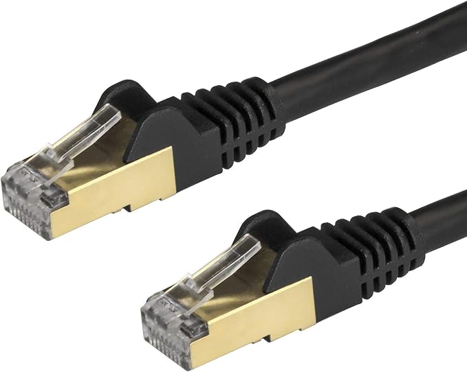 Startech 0.5m Black CAT6A Ethernet Cable - Shielded (STP)