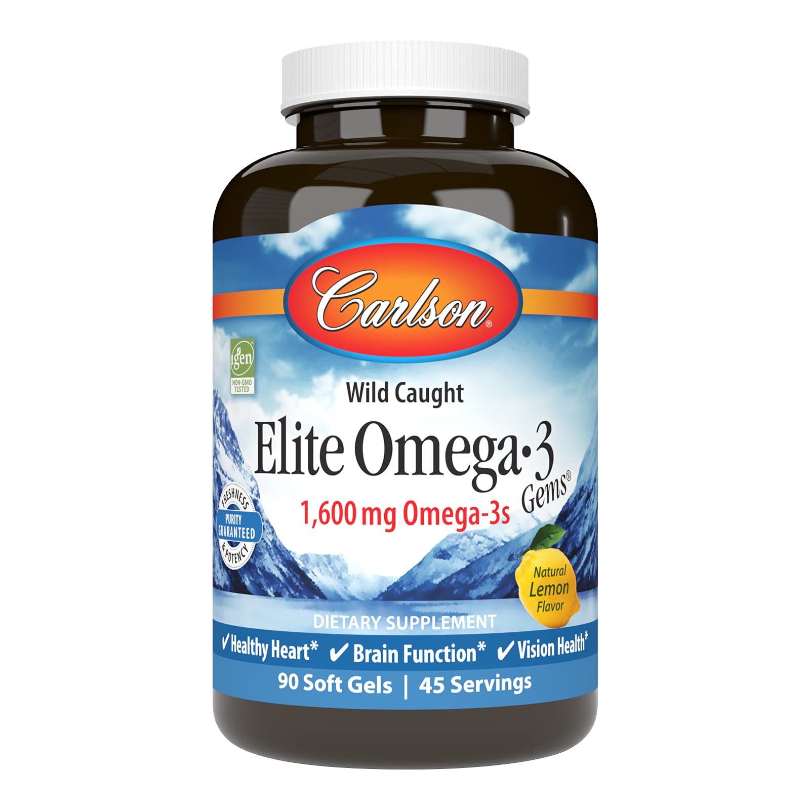 Carlson Labs Elite Omega-3 Gems - Lemon - 1600 MG - 240 Softgels