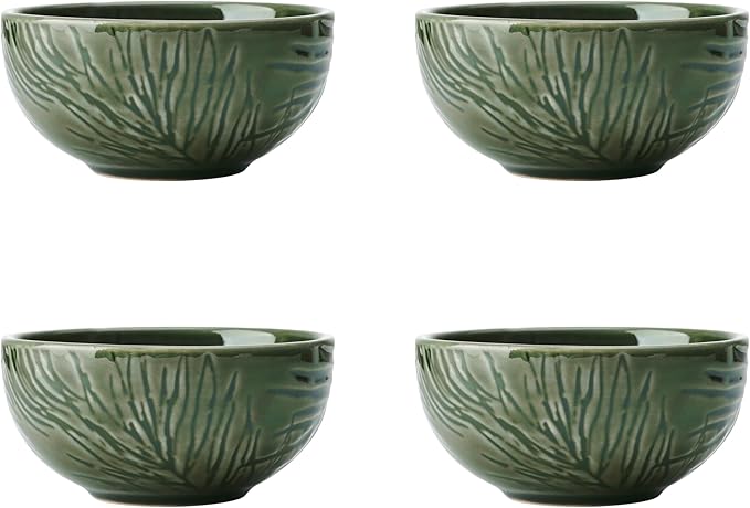 Mikasa Jardin 4 Piece Stoneware Dip Bowl Set 10cm Green