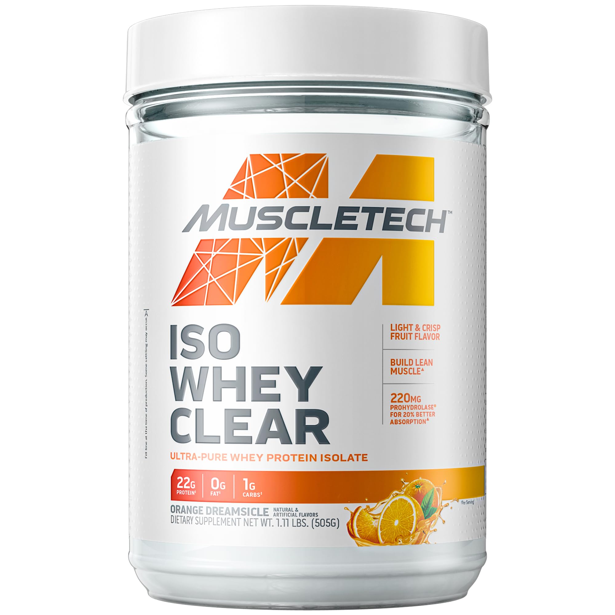 MuscleTech ISO Whey Clear 1.1lbs : Orange Dreamsicle