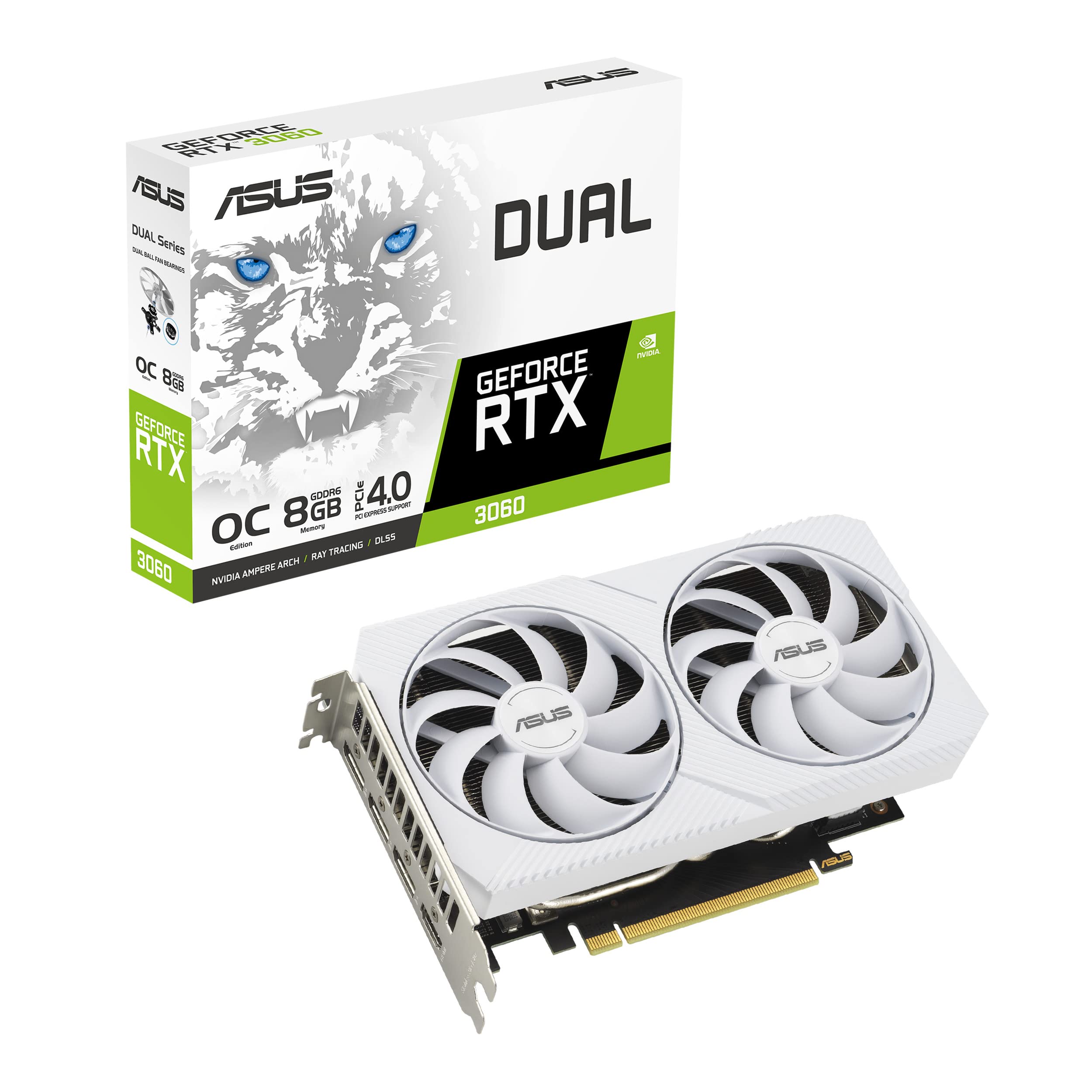 Asus DUAL-RTX3060-O8G-WHITE NVIDIA GeForce RTX 3060 8 GB GDDR6