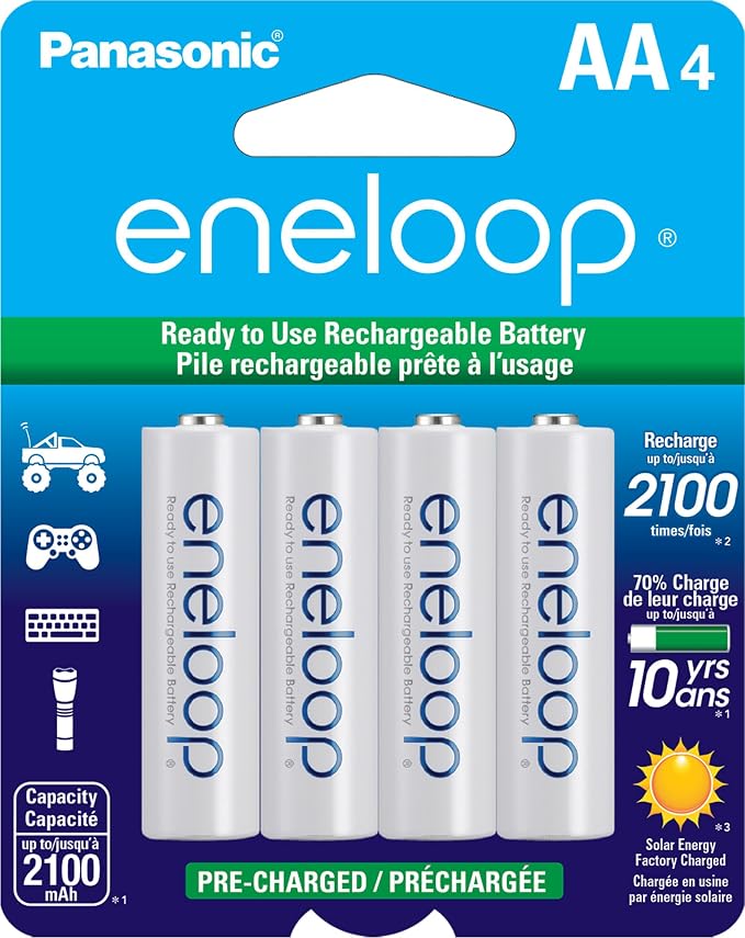 Panasonic Eneloop Rechargeable Ni-MH Battery, AA4 - 4 pack