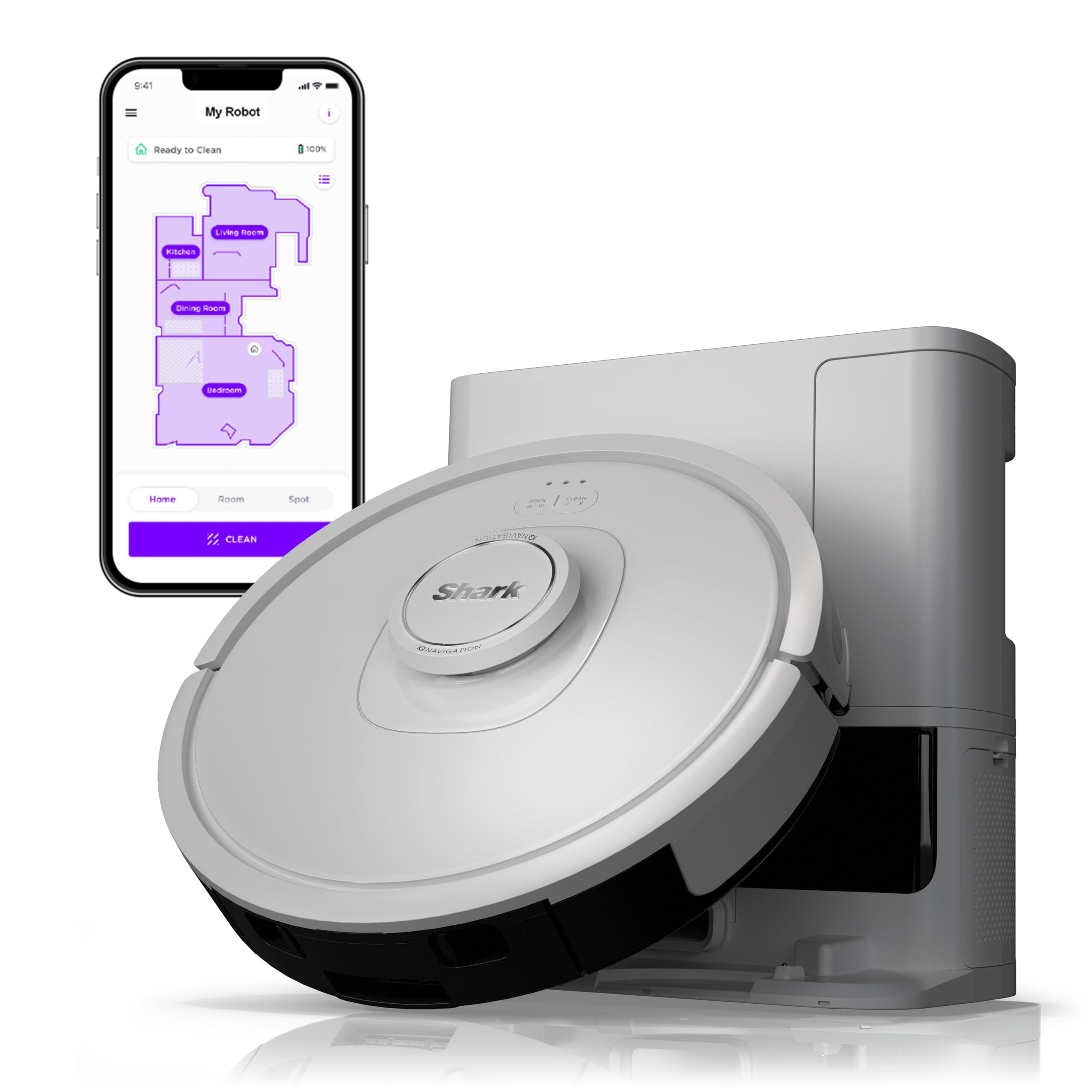 Shark Rv2310ae Matrix Self-emptying Robot Vacuum With Bagless, 45-Day Capacity, Self-cleaning Brushroll For Pet Hair, No Spots Missed On Carpets &