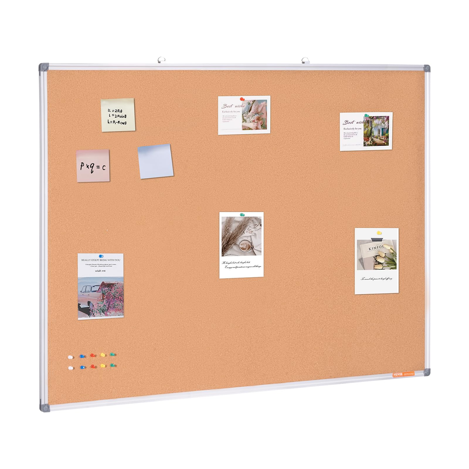 VEVOR 48"x36" Large Cork Board – Wall-mounted Bulletin Board with Pin Board