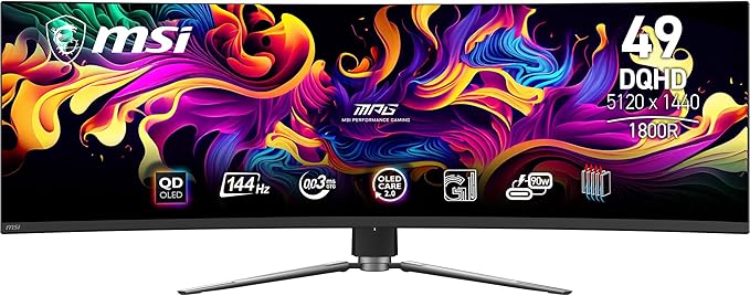 MSI MPG 491CQP 49inch 144Hz DQHD QD-OLED Curved Gaming Monitor
