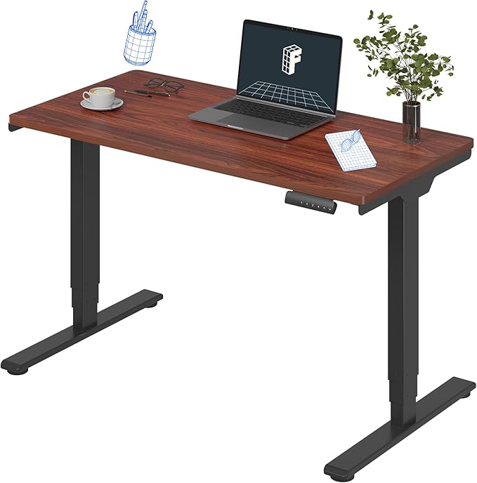 FLEXISPOT Pro 3 Stages Dual Motor Electric Standing Desk 120x60 cm Whole-Piece Desk Board Height Adjustable Desk Electric Stand Up Desk Sit Stand