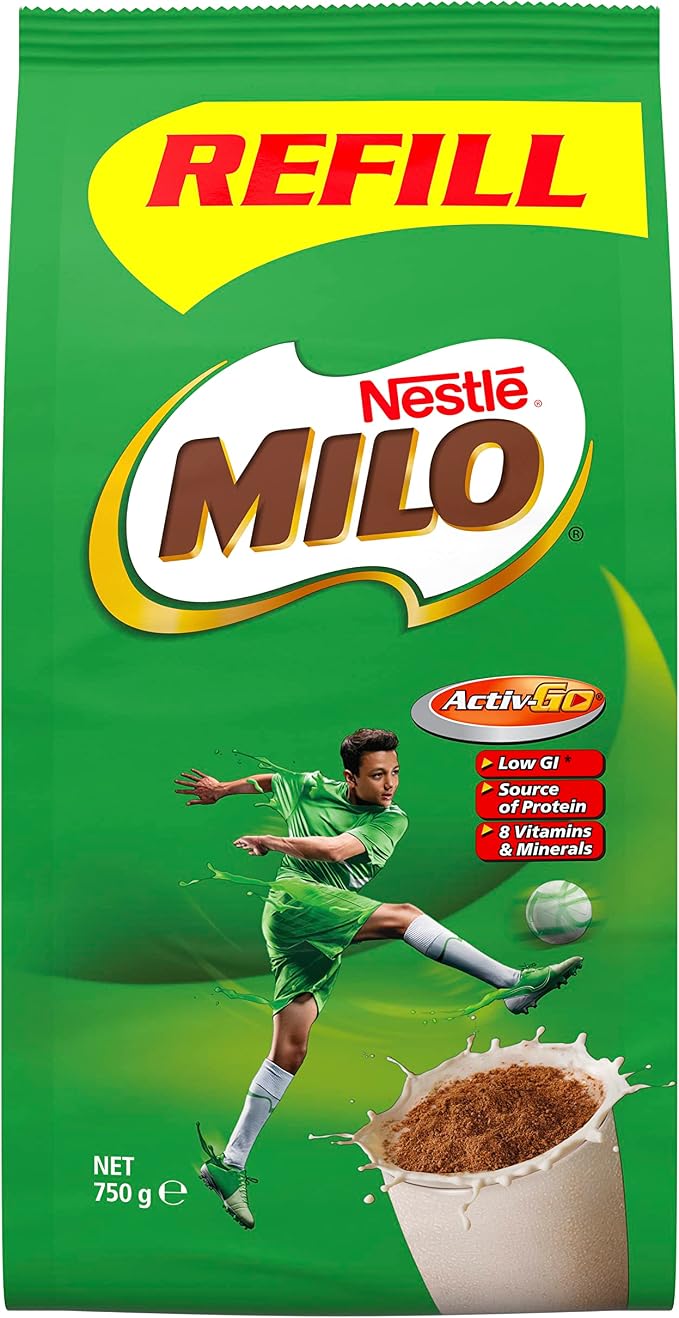 Milo NESTLE Powder Refill Softpack 750g, Brown, Pack of 1 (12452943)