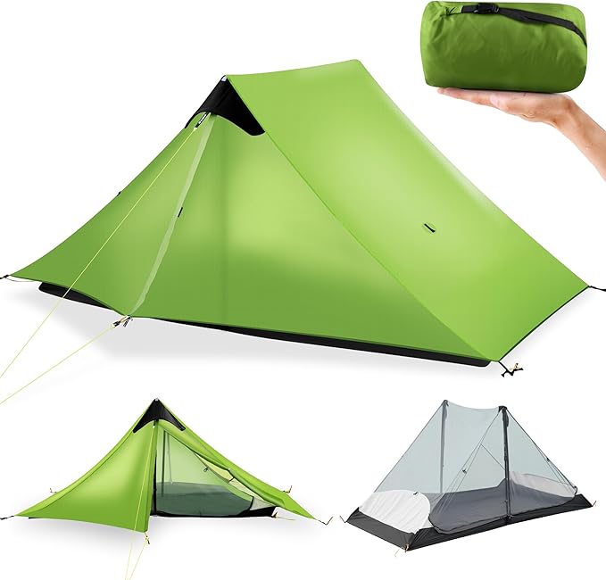 Ultralight Tent 3-Season Backpacking Tent 1 Person/2 Person Camping Tent, Outdoor Lightweight Lanshan Camping Tent Shelter, Perfect for Camping,