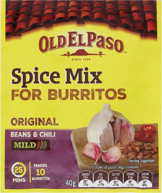 Old El Paso Spice Mix For Burritos Mild 40g