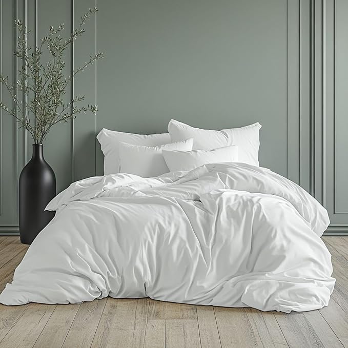 Amsons Double Quilt Cover Set with Extra Standard Pillowcase - White