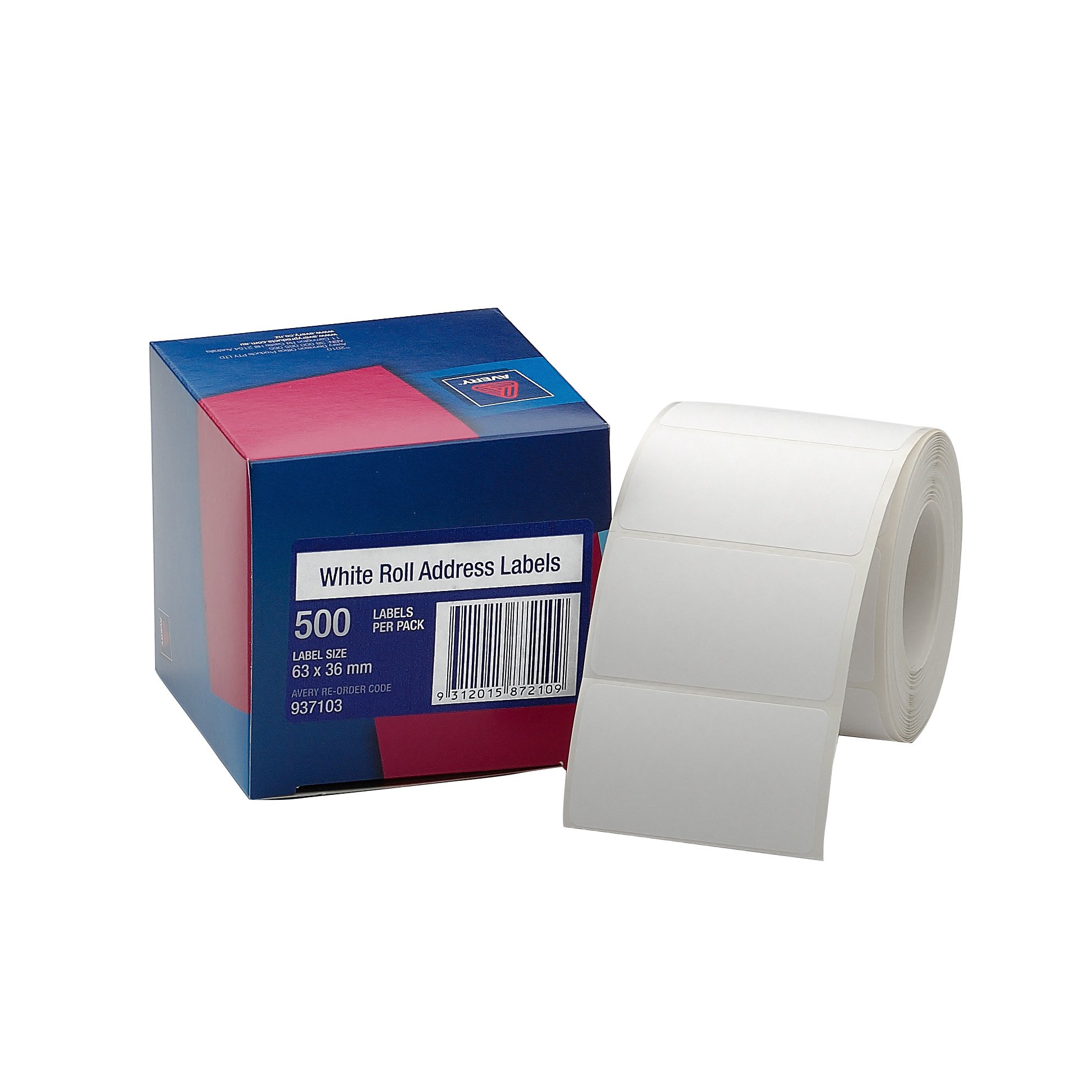 Avery 937103 Address Label 36x63mm Roll White Box 500