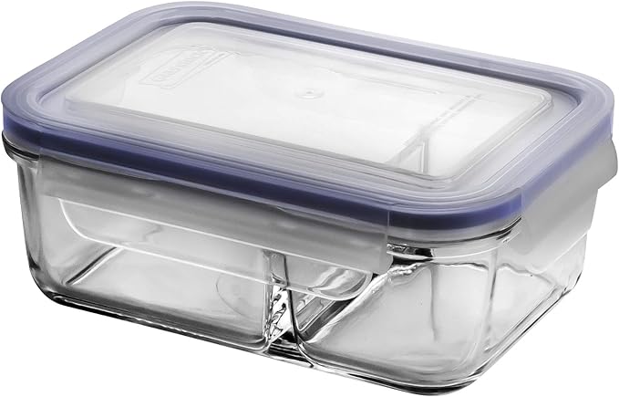 Glasslock Duo Tempered Glass Food Container - 670ml