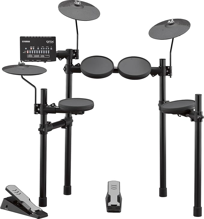 Yamaha DTX402K Electronic Drum Kit - Acoustic Effects and Electronic Sounds for An Ideal Voice, 10 Built-in Training Functions, App for iOS/Android A