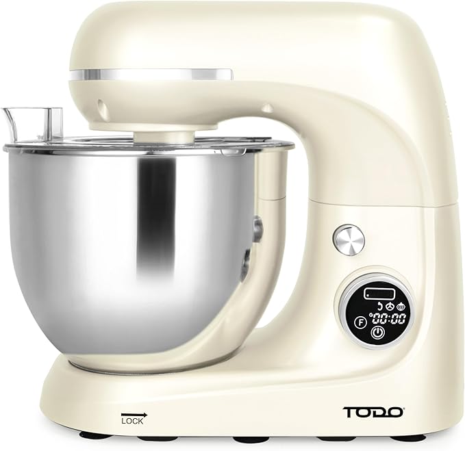 TODO 1100W Electric Stand Mixer 5.3L Stainless Steel Bowl Heated Fermentation LCD Touch Screen Control