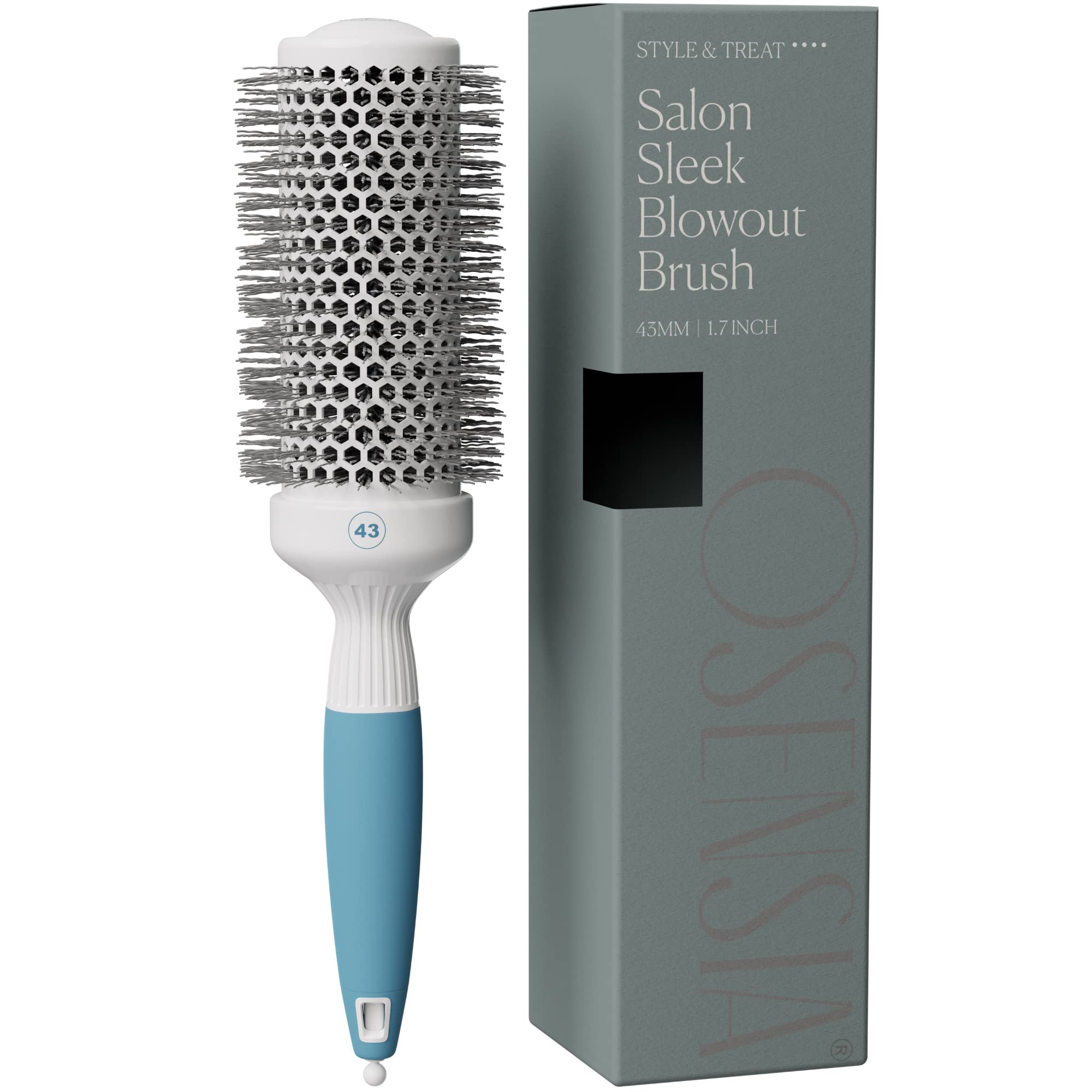 Professional Round Brush for Blow Drying - Medium Ceramic Ion Thermal Barrel Brush for Sleek, Precise Heat Styling and Blowout Volume - Lightweight