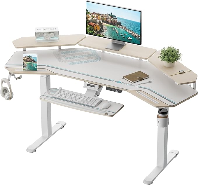 Eureka Ergonomic 72" Studio Electric Standing Desk With Keyboard Tray