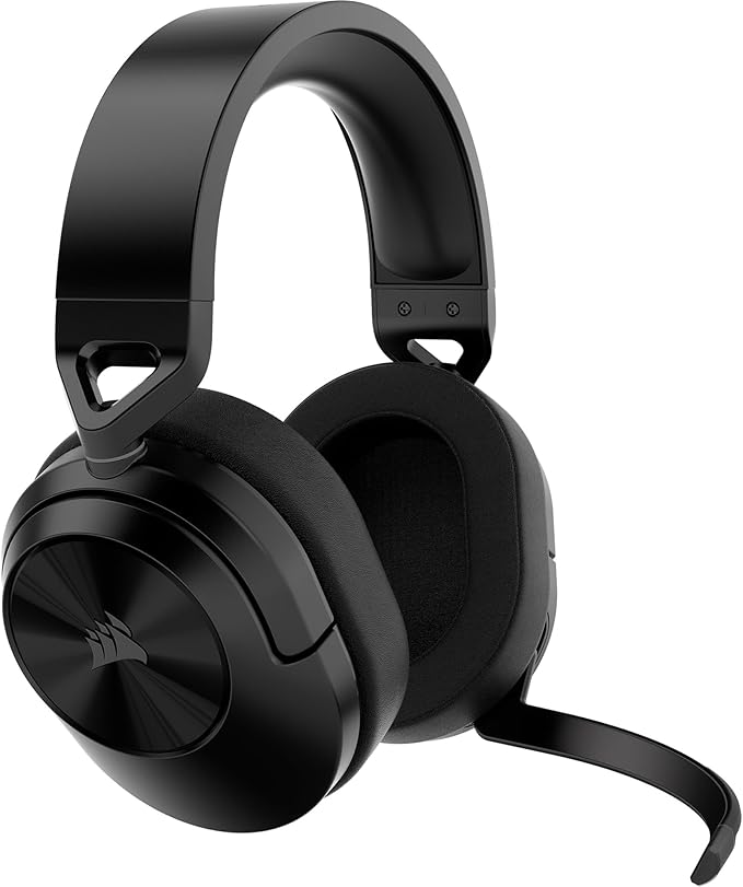 Corsair HS55 Wireless & Bluetooth Carbon, PS5, Box X, Switch. Discord Certified, Ultra Comfort Foam, USB Receiver, Gaming Headset. 2023 Model