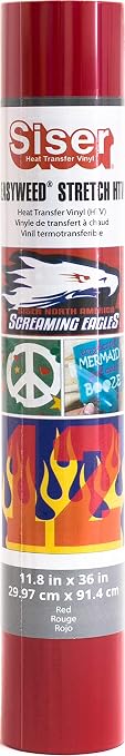 Siser EasyWeed Stretch HTV Vinyl 11.8"X36" Roll Red