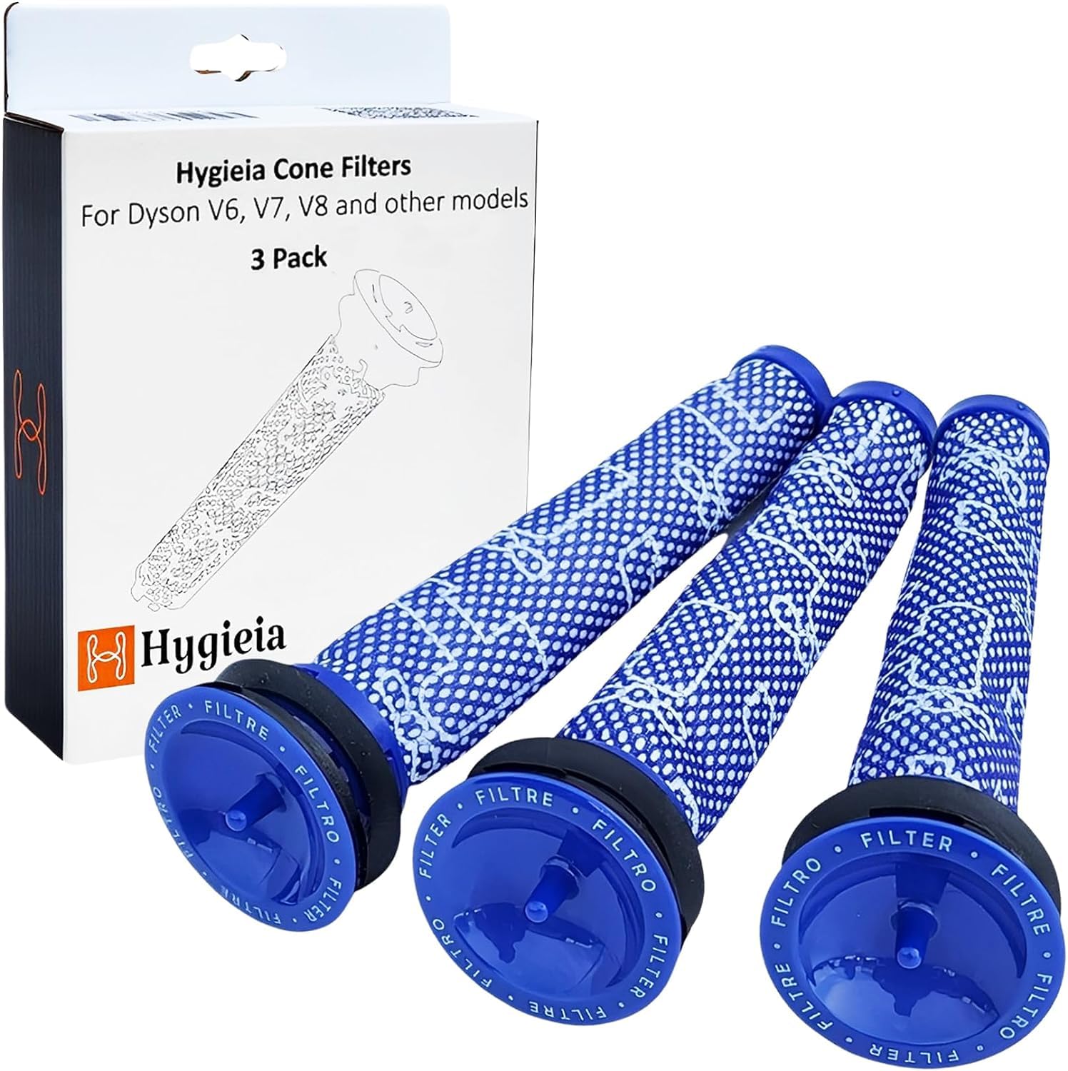 3 x Filters For Dyson V6 V7 V8 Dc58 DC59 Dc61 DC62 Stickvac