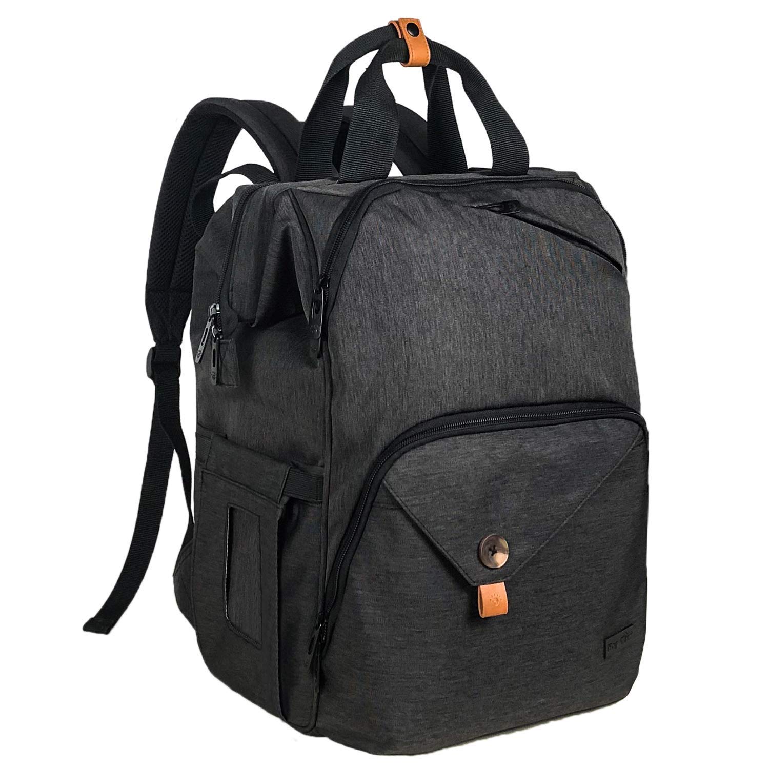 Hap Tim Baby Diaper Bag Backpack Large Capacity Double Compartment With Stroller Straps,Waterproof Nappy Bag Backpack For Newborn Mother/Father