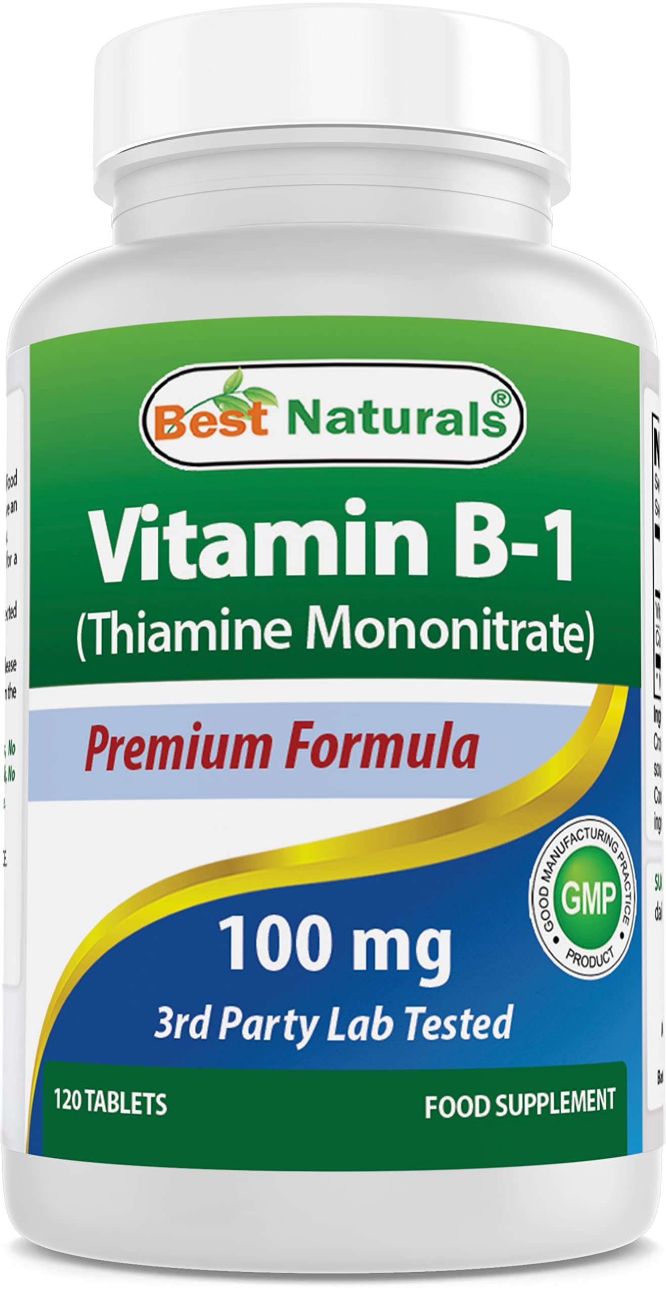 Best Naturals Vitamin B1 As Thiamine Mononitrate 100 MG Tablets (120 Count (Pack of 3))