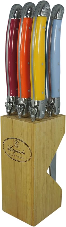 Laguiole Louis Thiers 6-Piece Steak Knife Set in Timber Block