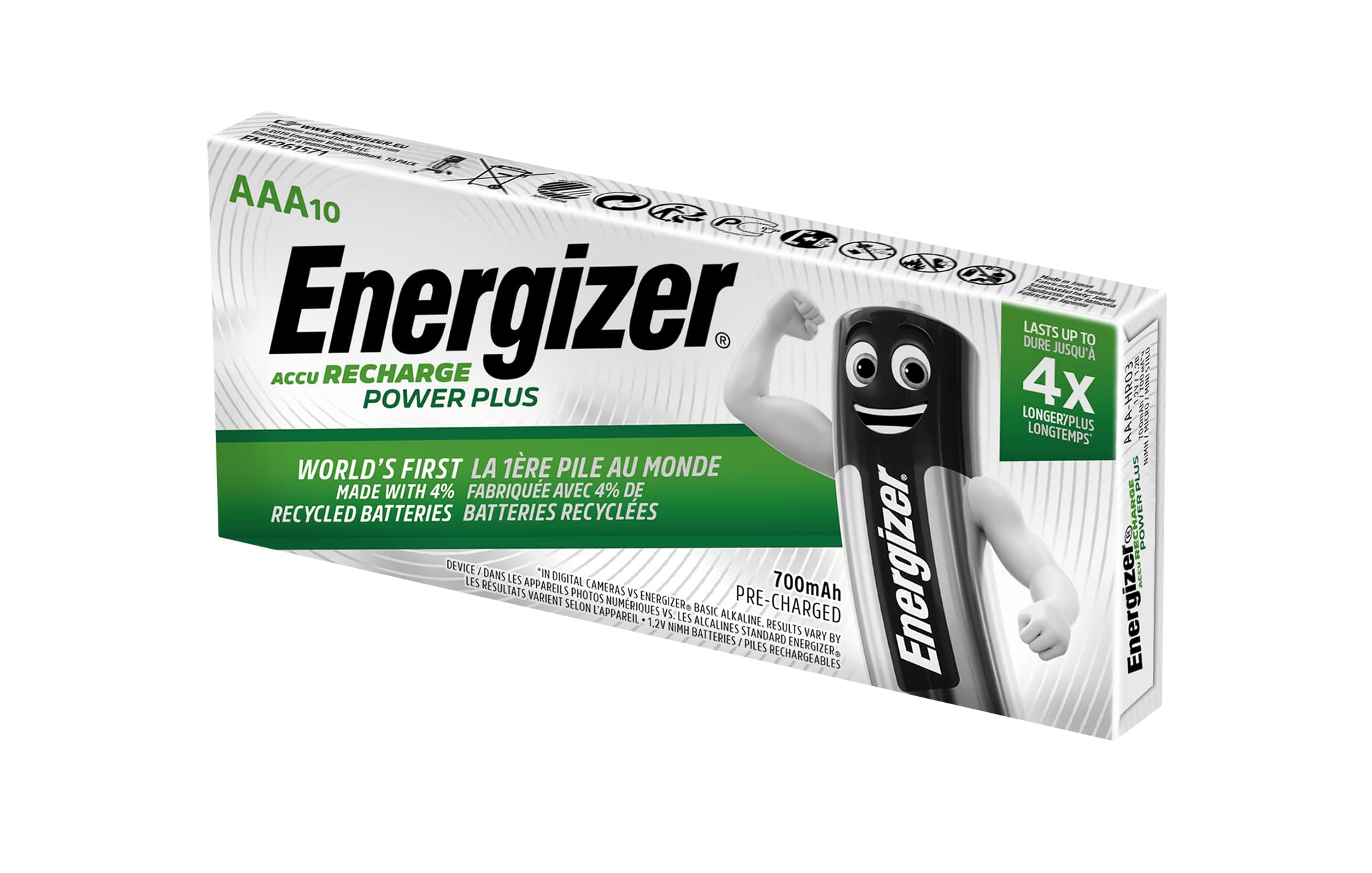 Energizer Battery AAA Rechargables 10/FP