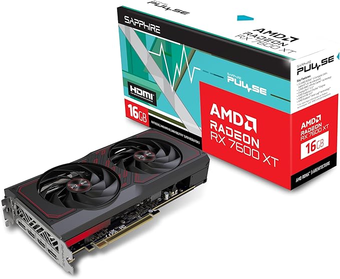 Sapphire Pulse AMD Radeon RX 7600 XT Gaming OC 16GB GDDR6 Dual HDMI / Dual DP (11339-04-20G)