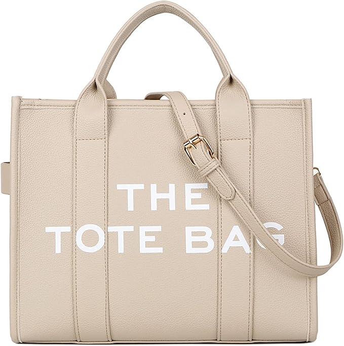The Tote Bag For Women, PU Leather Tote Bag, Shoulder, Crossbody, or Handheld Bag For School, Office, Travel (10.6X13X6.3in)