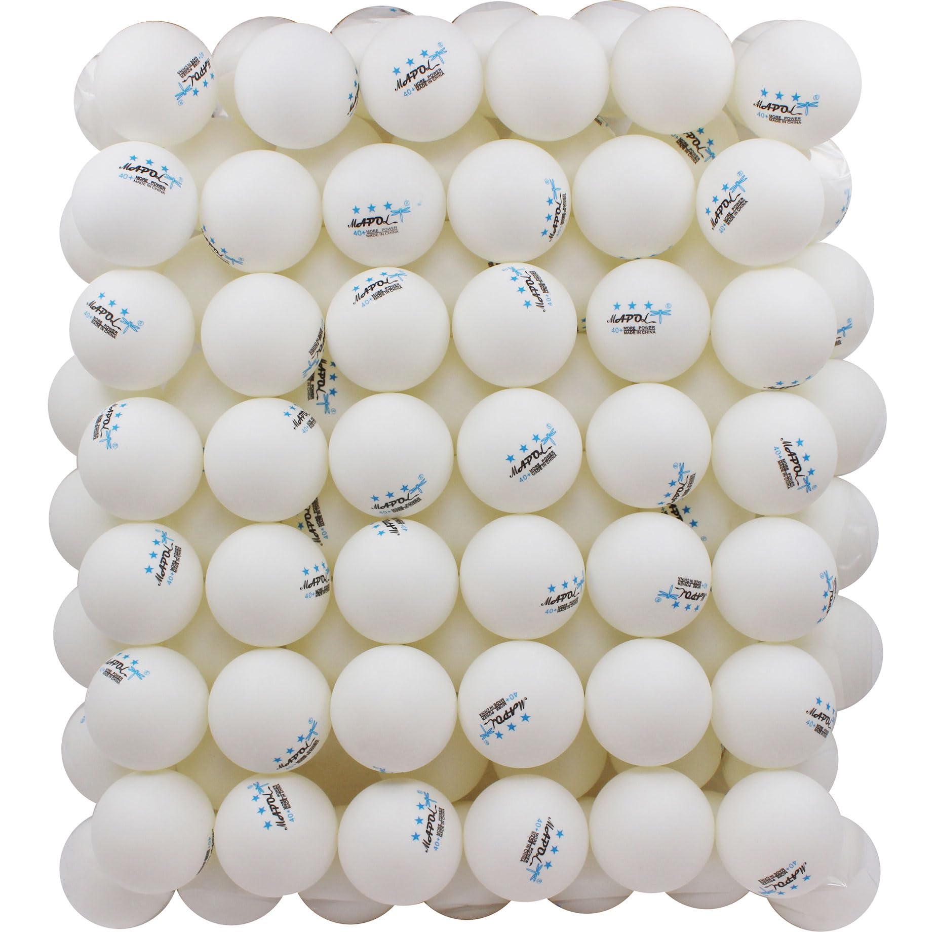 Mapol 100 White 3-Star 40mm Table Tennis Balls Advanced Training Ping