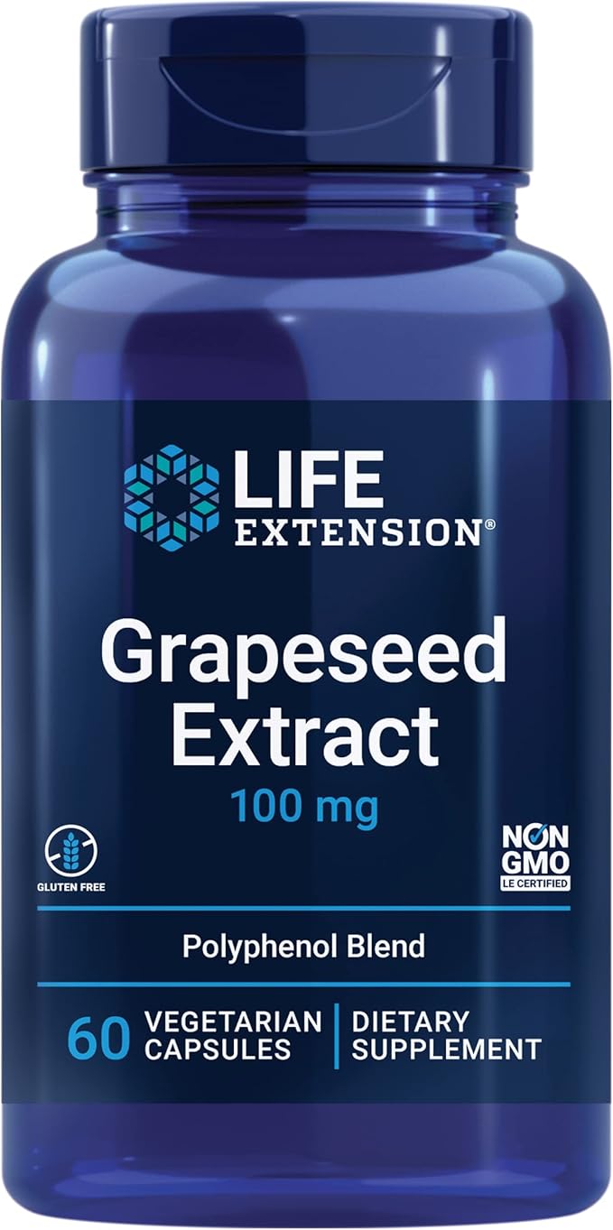 Life Extension - Grapeseed Extract 100 MG - 60 Vegetarian Capsules