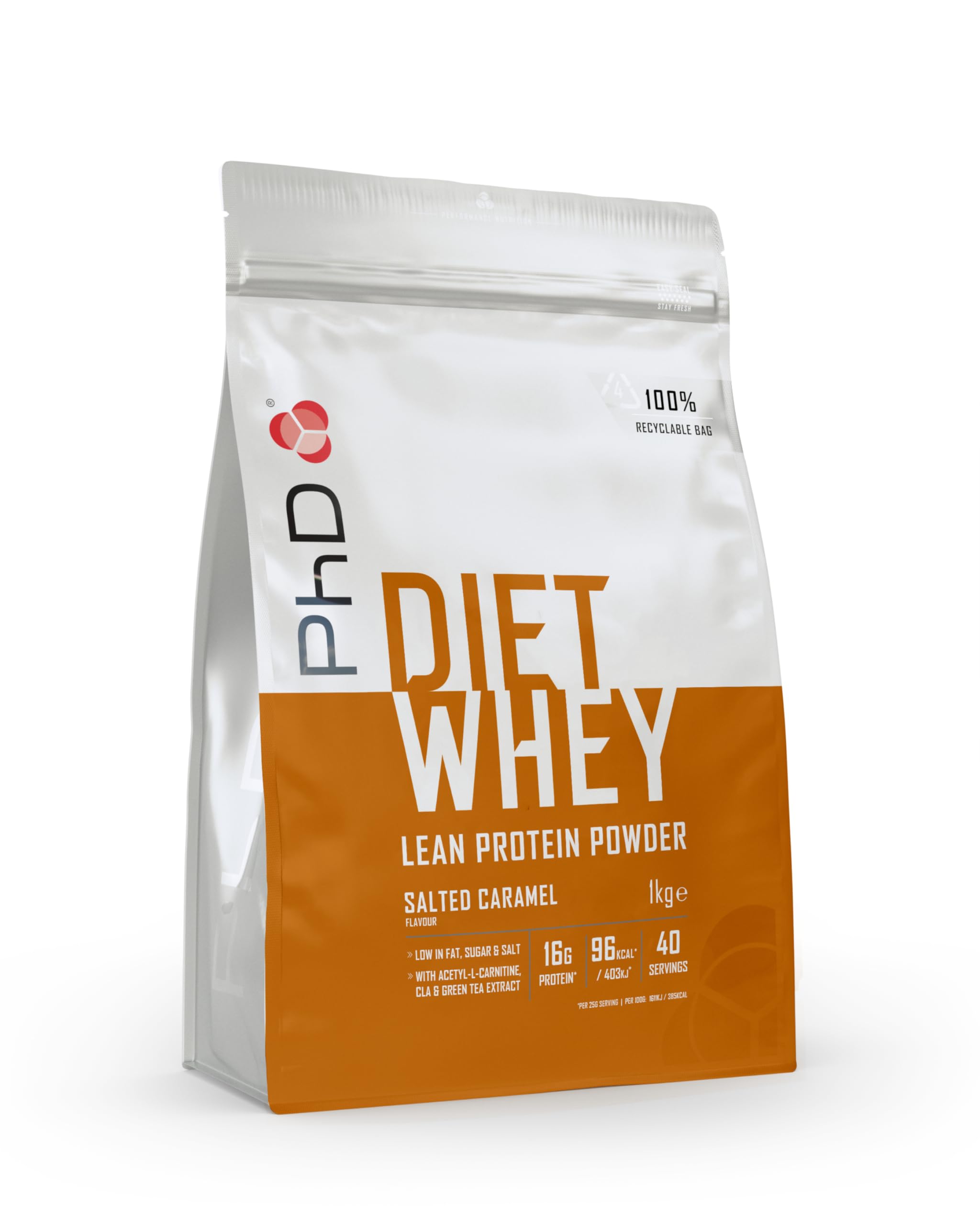 PhD Nutrition Diet Whey Protein Powder,1 kg, Salted Caramel