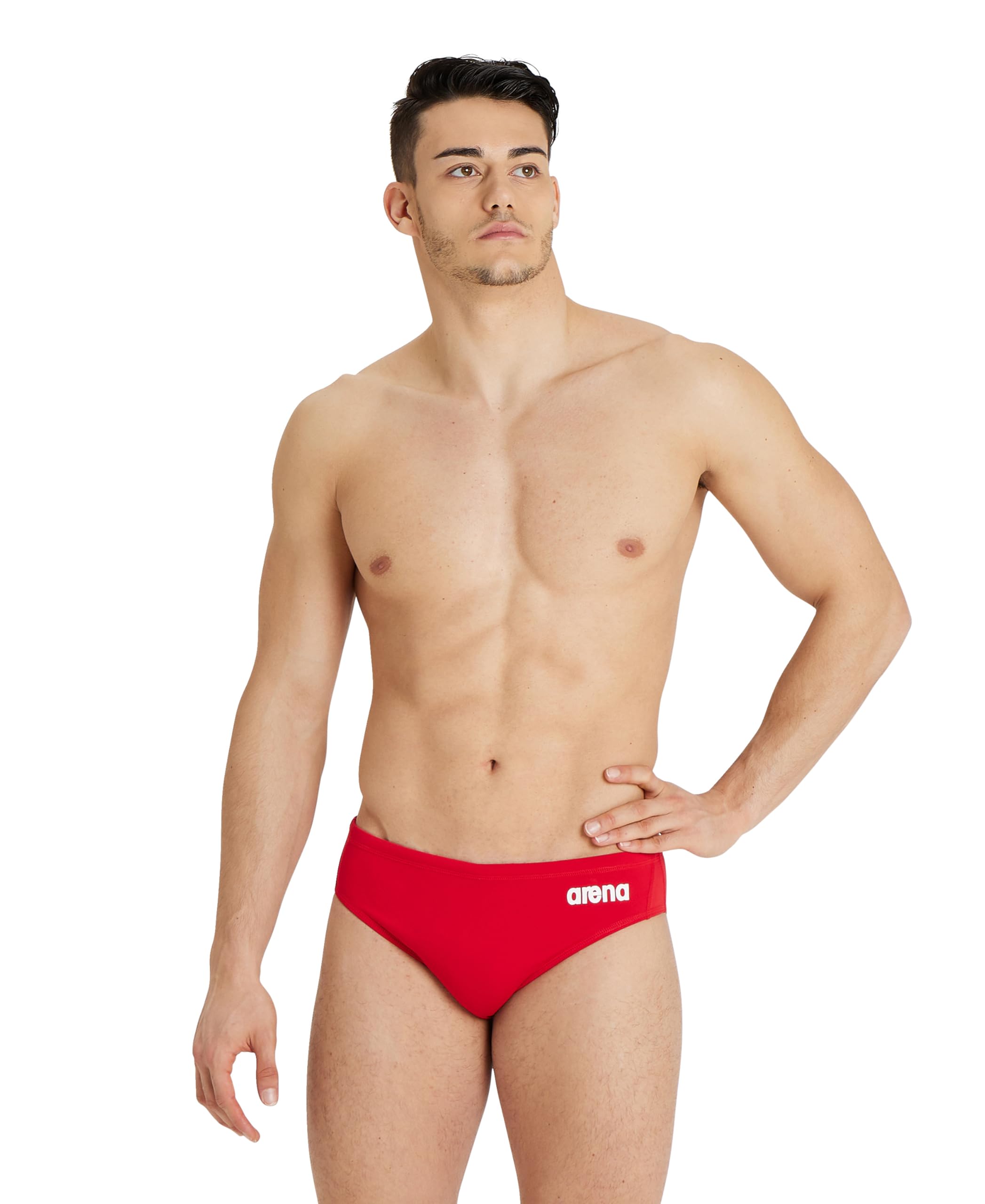 Arena Men's Solid Water Polo Brief Swimsuit - Royal/White | Polyester - Swimoutlet.com