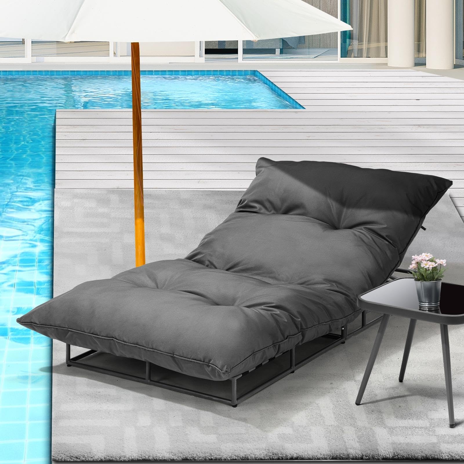 Livsip Outdoor Sun Lounger Day Bed Garden Patio Furniture Setting