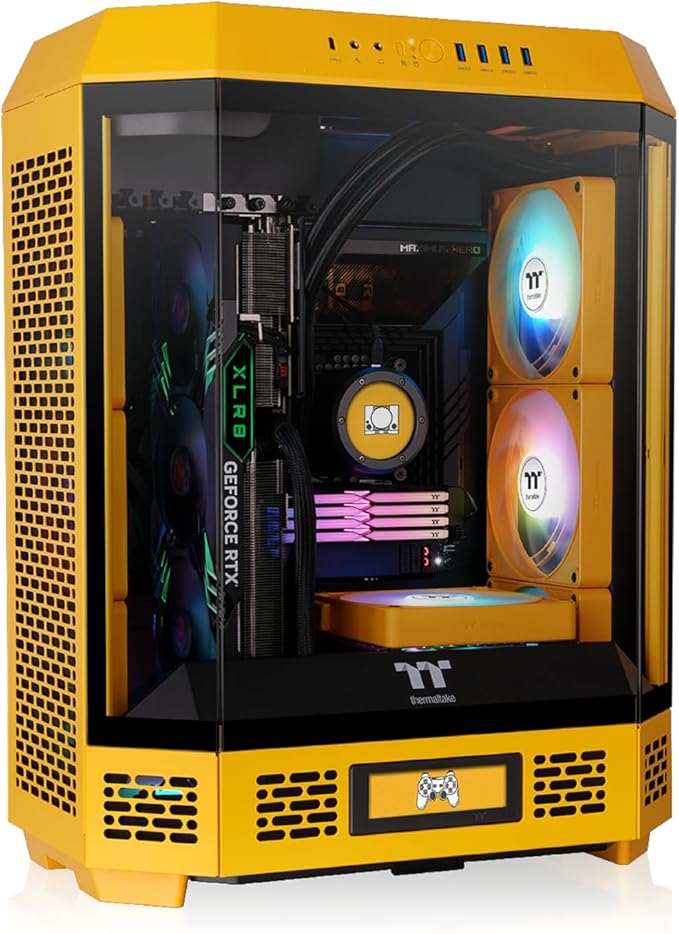 Thermaltake The Tower 600 Tempered Glass Mid-Tower Case - Bumblebee Edition, CA-1Z1-00M4WN-00 Computer Cases (PC Cases) EoFY