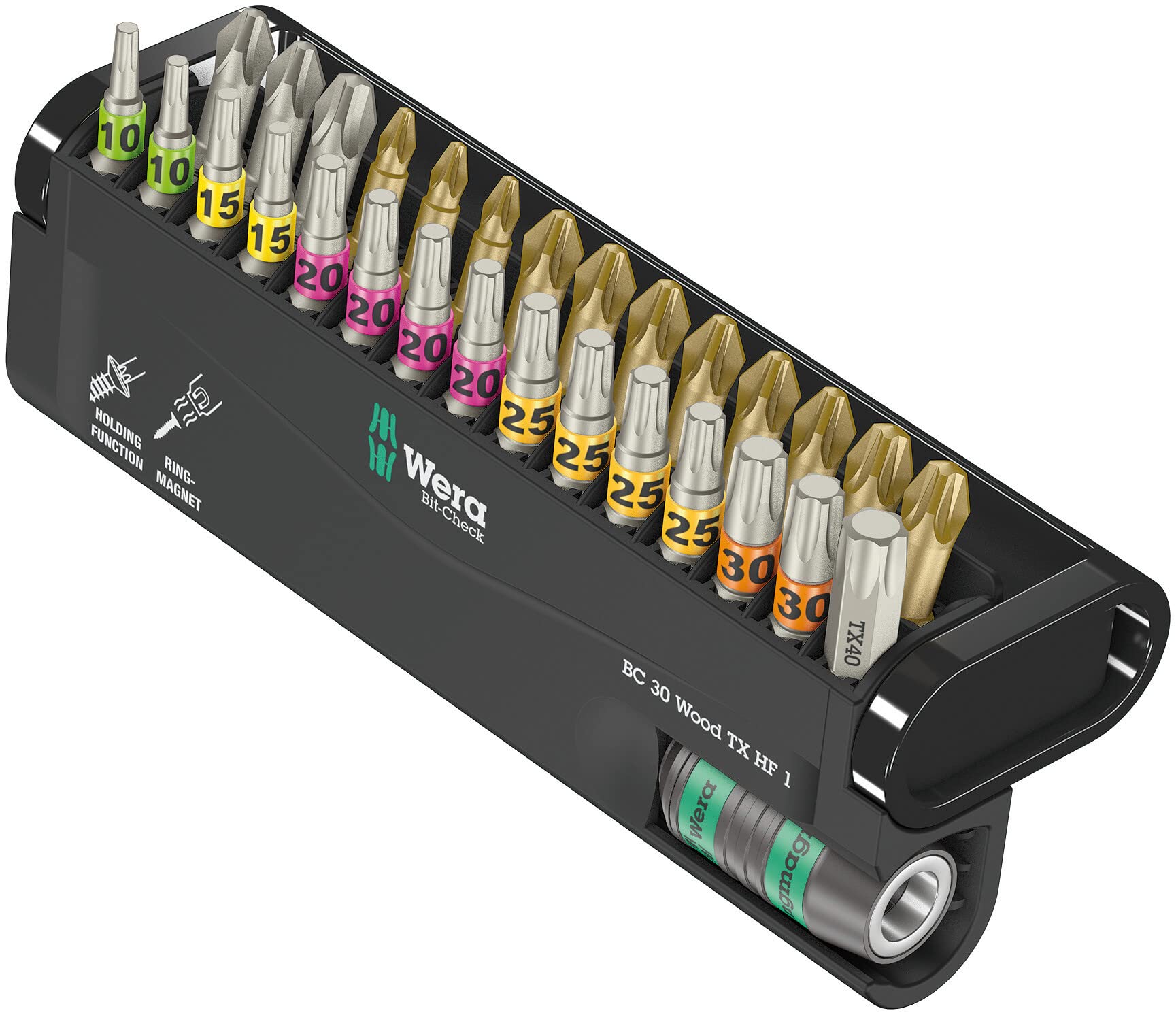 Wera Bit-Check 30 Piece Torx Phillips & Pozi Bits Set - 05057436001
