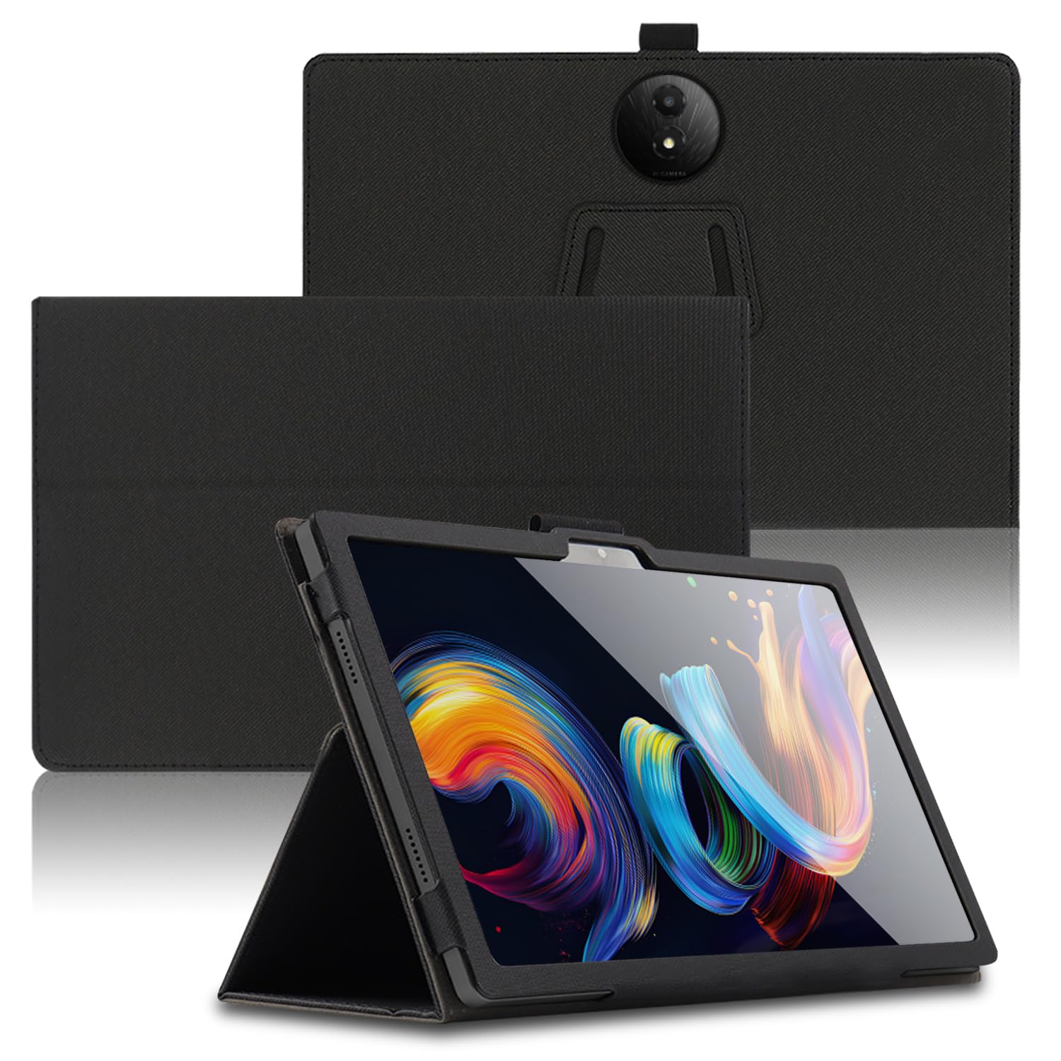 Case for TCL Nxtpaper 11 Plus 11.5 inch Tablet Cover with Hand Strap and Pencil Holder, Folding Stand Flip Case for TCL Nxtpaper 11 Plus. (Black)