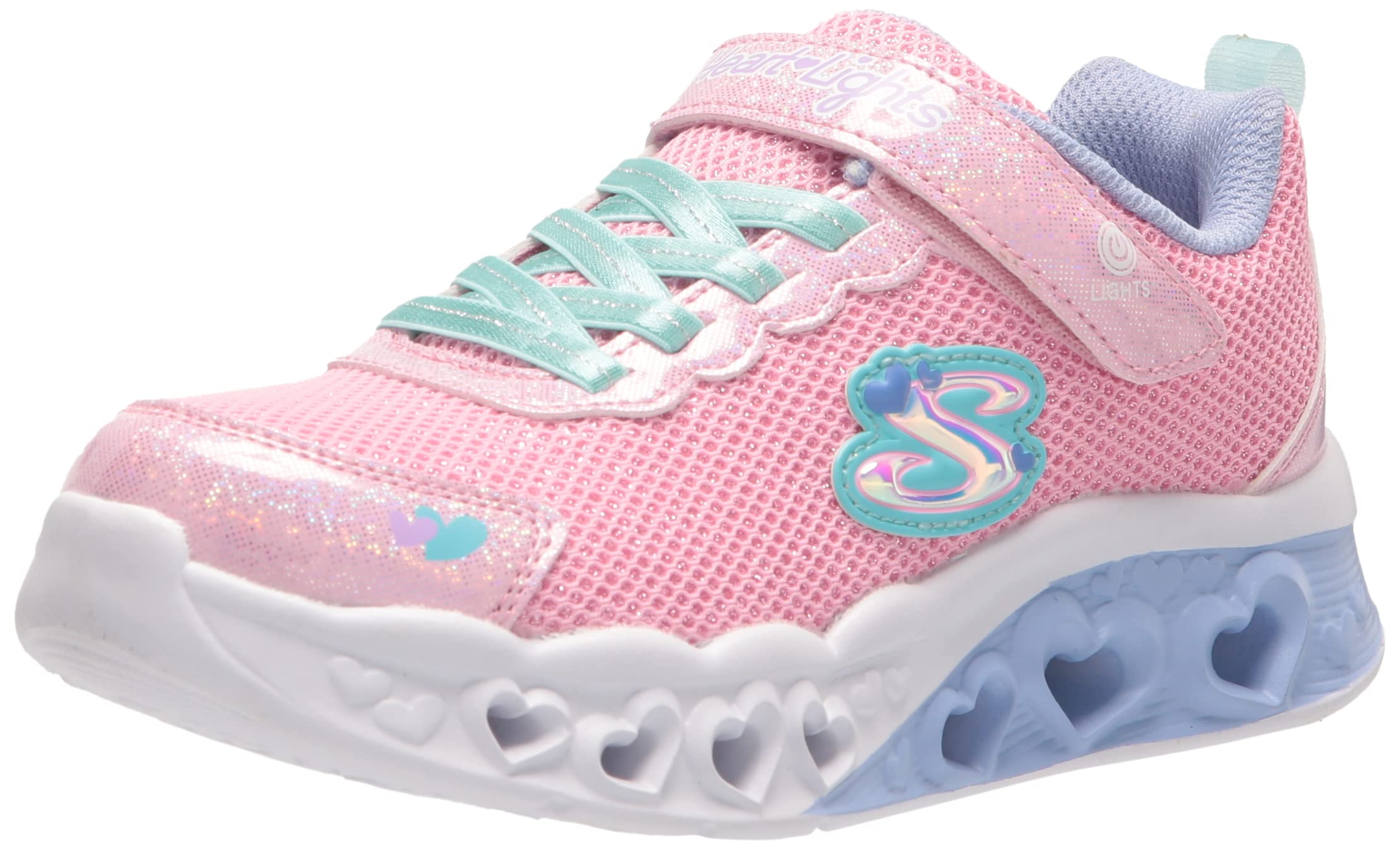Skechers Girls Flutter Heart Lights Bring Sparkle Trainers