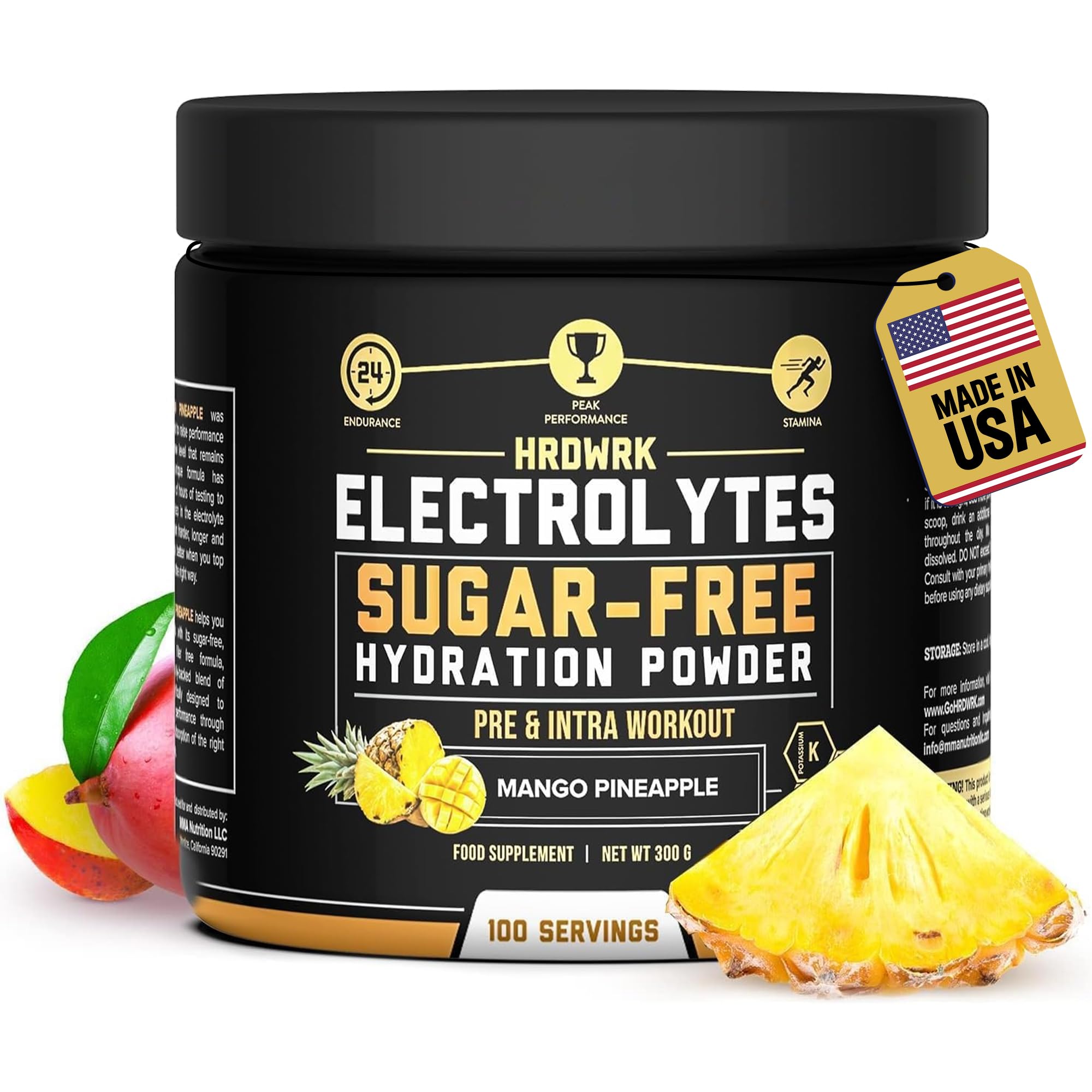Hydrolyte Mango Pineapple Electrolyte Powder | Carb & Sugar-Free 100 S