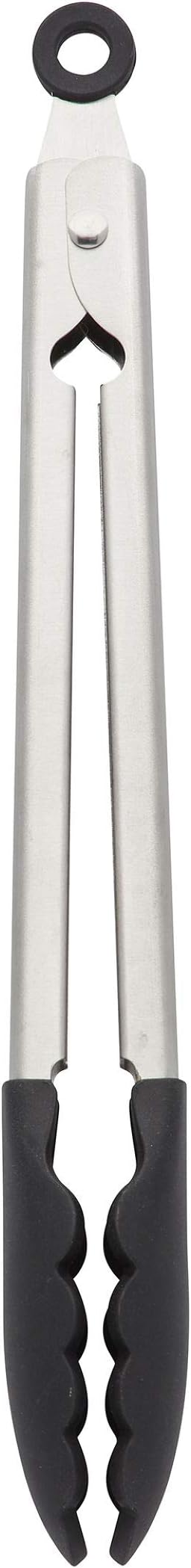 KitchenAid Silicone Tipped Stainless Steel Tongs, 10.26 Inch, Black