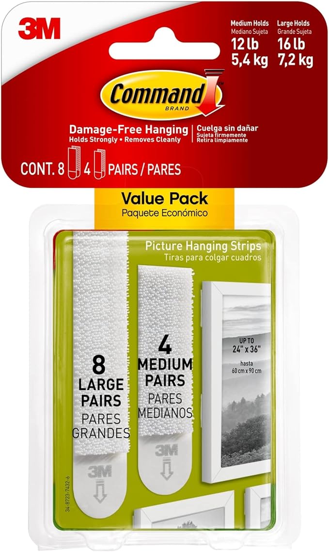 Command Picture Hanging Strips Medium & Large
