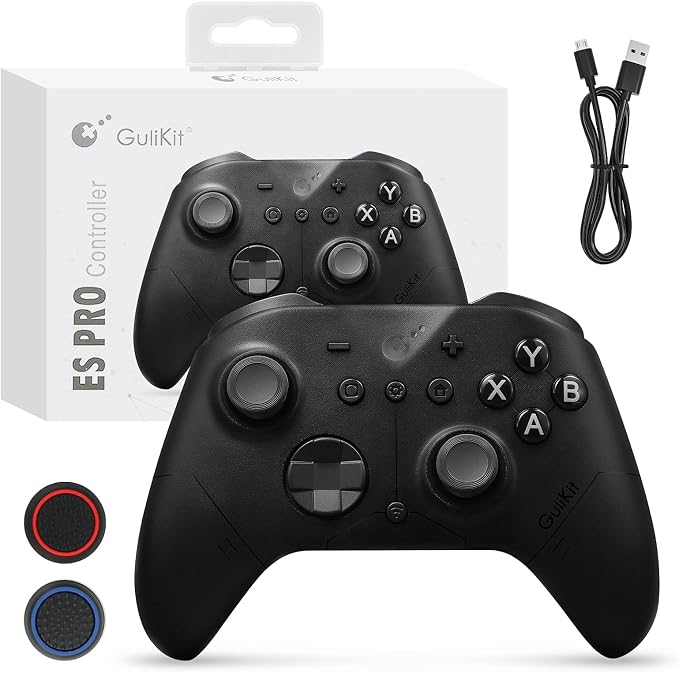 GuliKit ES PRO Wireless Gaming Controller for PC Windows Switch 2 Android iOS - World's Fastest 3.25ms Latency, TMR Anti-Drift Joysticks, 30H Battery,