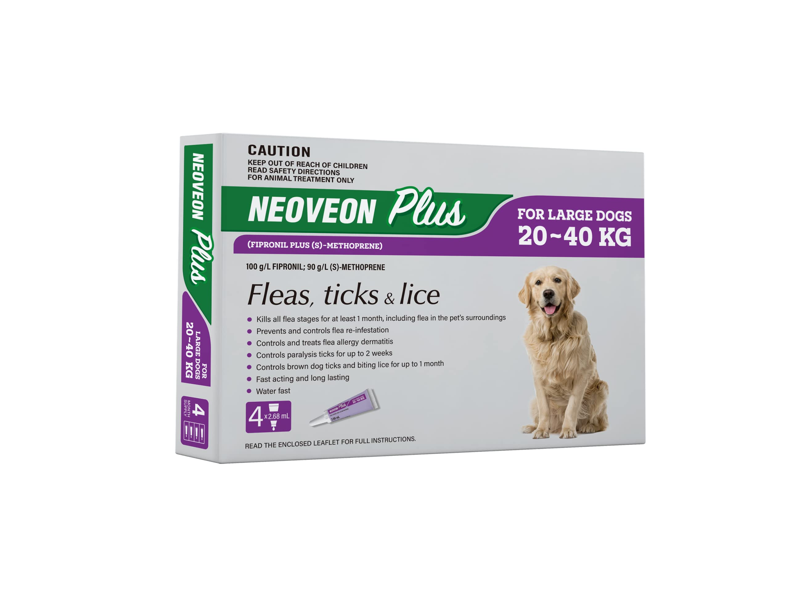 Neoveon Plus Flea & Tick for Large Dogs 4 Pack