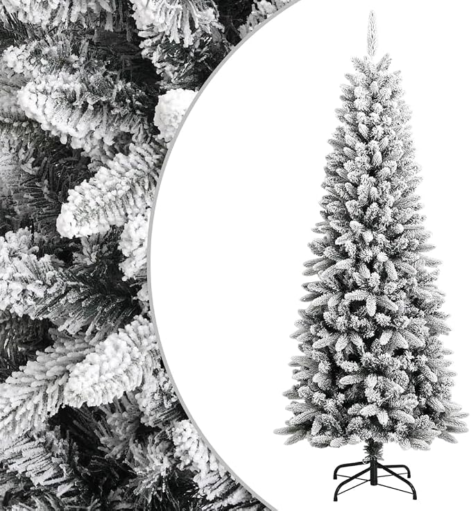 vidaXL Artificial Christmas Tree With Flocked Snow 180 cm PVC&PE