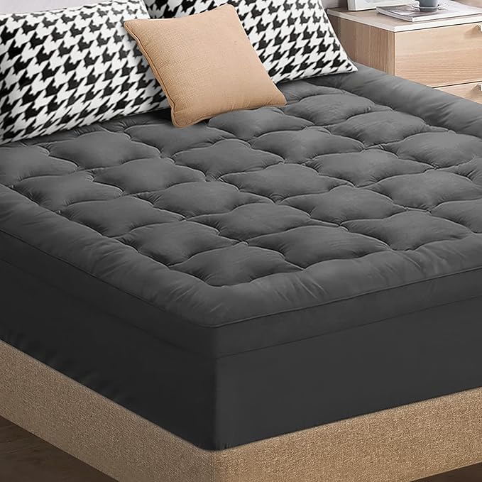 Starry Eucalypt Pillowtop Mattress Topper 7cm Charcoal Queen