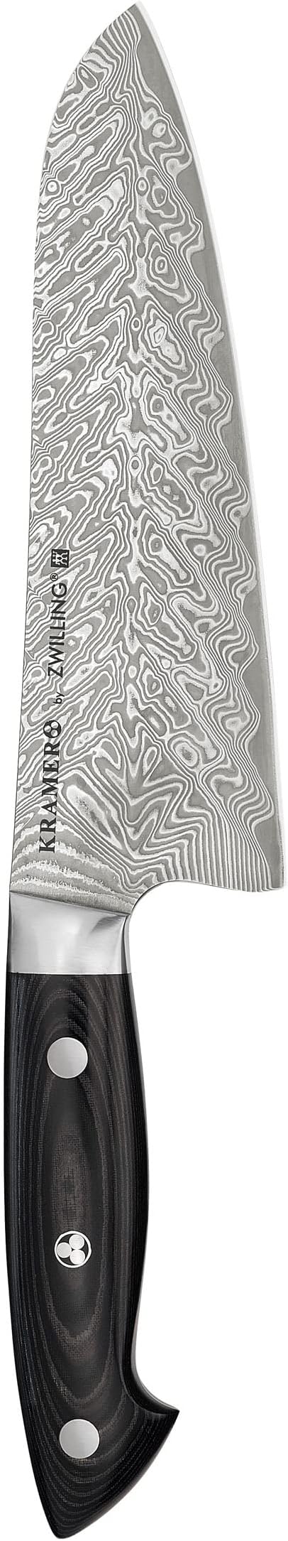 Bob Kramer Euro Stainless Damascus Santoku Knife, 180 mm, 7'', 34897-1