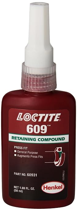 Loctite 609 Retaining Compound, 50 ml Bottle, Green