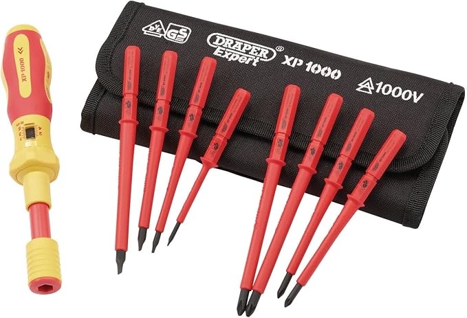 Draper Tools Ergo Plus Interchangeable VDE Torque Screwdriver Set (9 Piece)