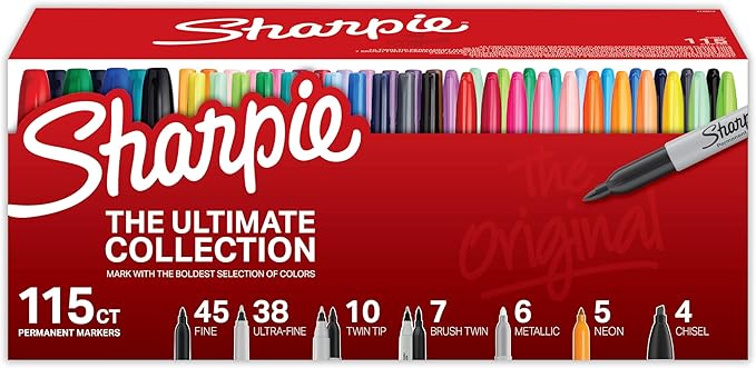Sharpie Ultimate Pack Markers 115/Pkg Ultimate, Assorted Colors & Tips
